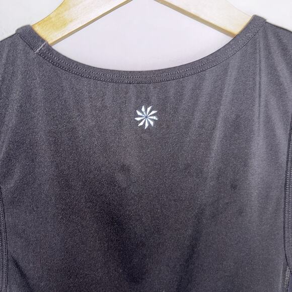 Athleta Sculpttek Tank Top Women’s M Black Mesh Ruched Sleeveless Activewear - Picture 7 of 14